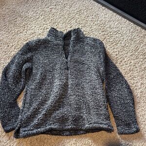 Cozy Gray Sherpa Pullover